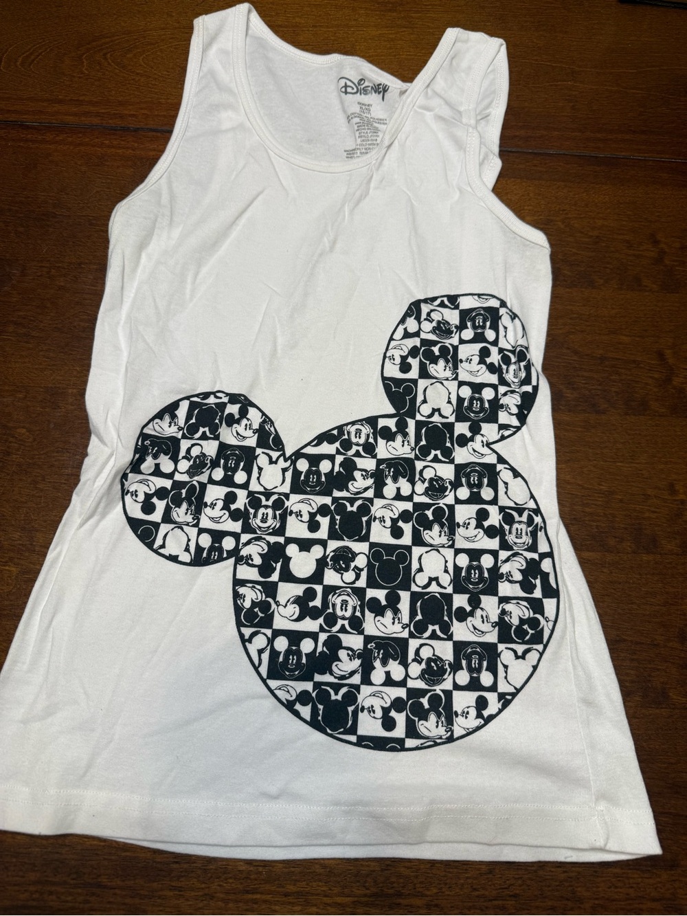 Disney Mickey Mouse Tank Top Women's Juniors XL 15/17 White Graphic